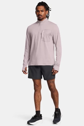 T-shirt manches longues Trail Run Quarter Zip - Rose pâle