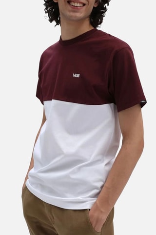 T-shirt Colourblock - Blanc et bordeaux