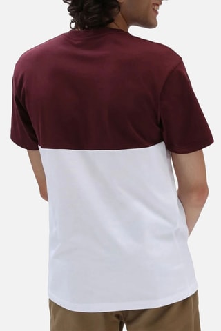 T-shirt Colourblock - Blanc et bordeaux