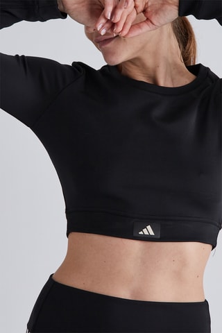 Crop top d’entraînement Sports Club - Noir