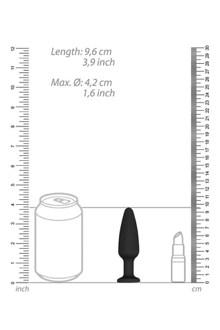 Plug anal - Noir et argenté - 9,6 cm
