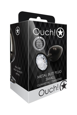 Plug anal - Noir et argenté - 6,2 cm