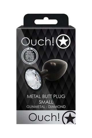 Plug anal - Noir et argenté - 6,2 cm