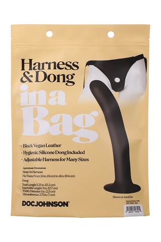 Harnais et godemiché Noir - 12,7 cm