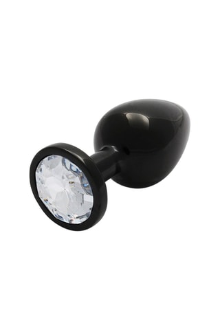 Plug anal waterproof - Medium - Noir et blanc - 7,1 x 3,4 cm