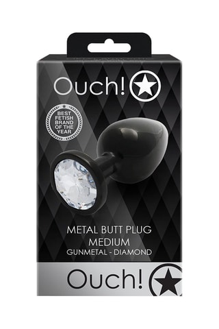 Plug anal waterproof - Medium - Noir et blanc - 7,1 x 3,4 cm