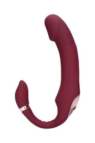 Vibromasseur sans harnais Loveline by Shots - Bordeaux - 14 cm