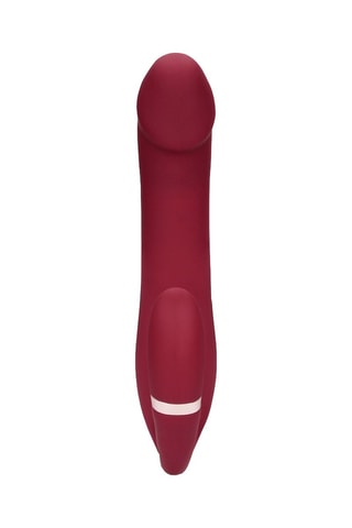 Vibromasseur sans harnais Loveline by Shots - Bordeaux - 14 cm
