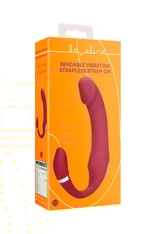 Vibromasseur sans harnais Loveline by Shots - Bordeaux - 14 cm