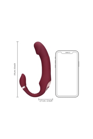 Vibromasseur sans harnais Loveline by Shots - Bordeaux - 14 cm