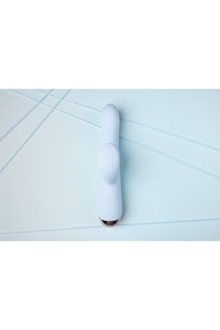 Vibromasseur Rabbit Pulse Wave and Up-and-Down Moving Ring - Bleu - 12 cm