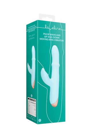 Vibromasseur Rabbit Pulse Wave and Up-and-Down Moving Ring - Bleu - 12 cm