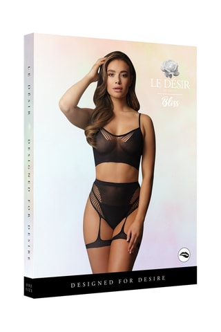 Crop top et culotte taille haute - Noir