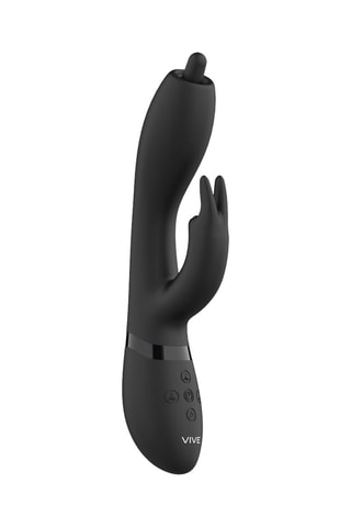 Vibromasseur Rabbit rotatif Nilo - Noir - 22 cm