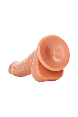 Godemiché réaliste avec testicules RealRock by Shots - Beige - 15 cm