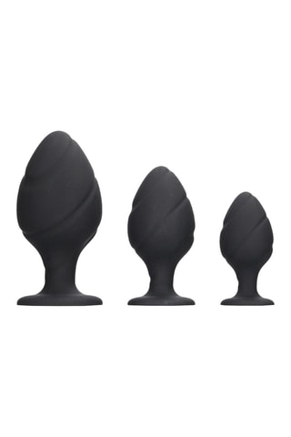 3 plugs anaux - Noir - 5,2 / 6,6 / 8,3 cm