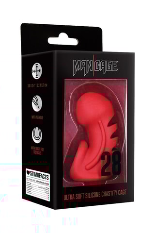 Cage de chasteté Model 28 Rouge - 5,3 x 9,7 x 6,1 cm