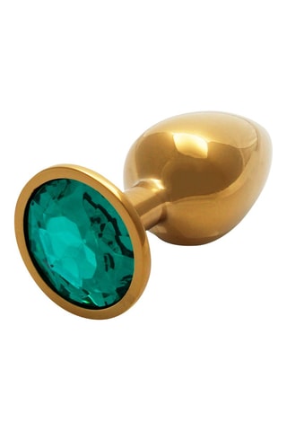 Plug anal waterproof Round Gem Butt Plug - S - Doré - 6,2 cm