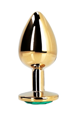 Plug anal waterproof Round Gem Butt Plug - S - Doré - 6,2 cm