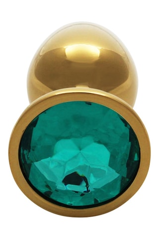 Plug anal waterproof Round Gem Butt Plug - S - Doré - 6,2 cm