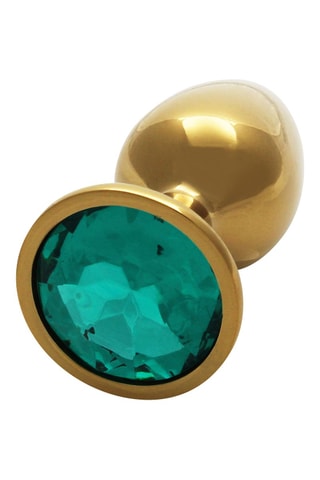 Plug anal waterproof Round Gem Butt Plug - S - Doré - 6,2 cm