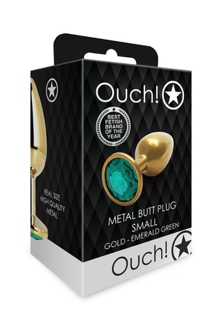 Plug anal waterproof Round Gem Butt Plug - S - Doré - 6,2 cm