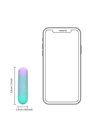 Vibromasseur  Lip off Some Steam S-Line by Shots - Vert et violet - 3,8 cm