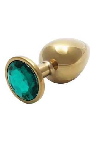 Plug anal waterproof Round Gem Butt Plug - L - Doré