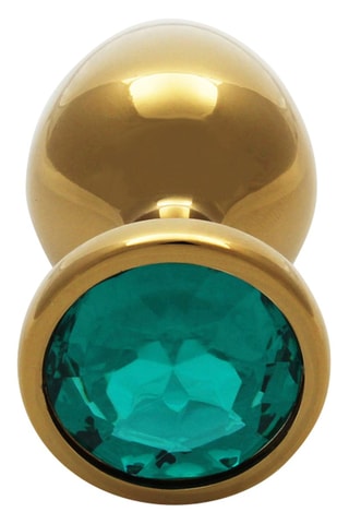 Plug anal waterproof Round Gem Butt Plug - L - Doré