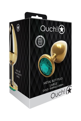 Plug anal waterproof Round Gem Butt Plug - L - Doré