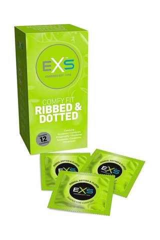 12 préservatifs EXS Ribbed and Dotted