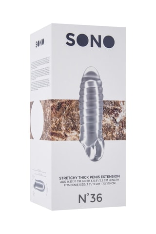 Gaine pénienne élargissante N°36 Transparente - 19 cm