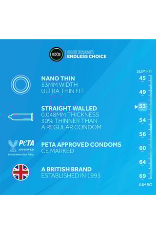 3 préservatifs Nano Thin - 53 mm