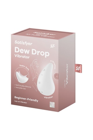 Vibromassseur en silicone waterproof Dew Drop Lay-on Vibrator - Blanc