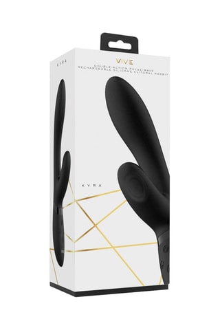 Vibromasseur Kyra Pulse Clitoral Rabbit - Noir - 21,3 cm