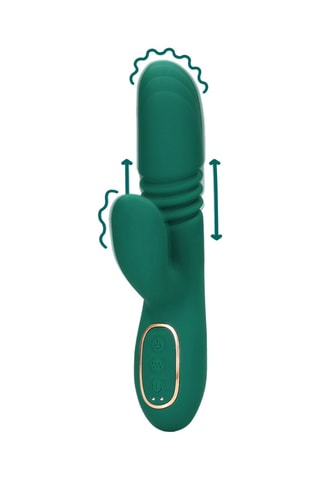 Vibromasseur Rabbit Warming Rotating Beads and Thrusting Rabbit Vibrator - 14,2 cm - Vert