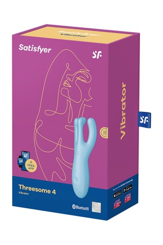 Vibromasseur Threesome 4+ - Lay-on Bleu - Satisfyer