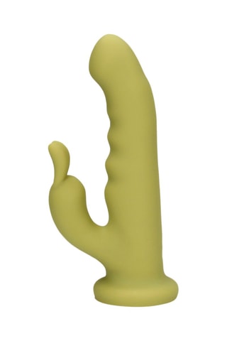 Vibromasseur Rabbit Ultra Soft Silicone Rotating - Vert - 13,5 cm