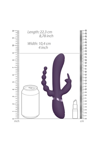 Vibromasseur double pénétration Rabbit Rini Violet - 22,3 cm