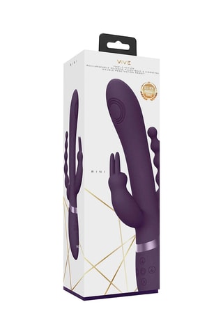 Vibromasseur double pénétration Rabbit Rini Violet - 22,3 cm