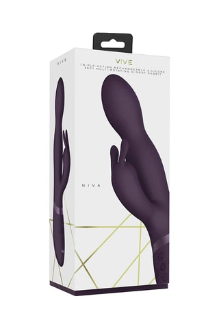 Vibromasseur Rabbit 360°C Niva - Violet - 21 cm