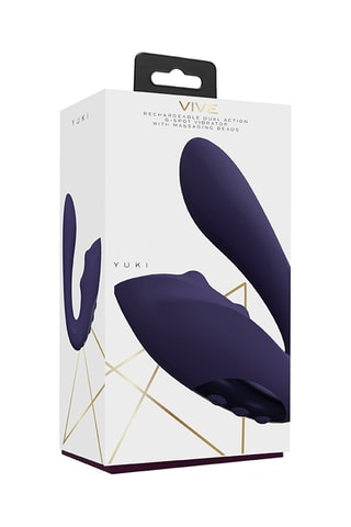 Vibromasseur avec billes de massage Yuki - Violet - 16,6 cm