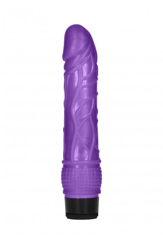 Vibromasseur Thin Realistic Dildo Vibrator Violet - 18 cm