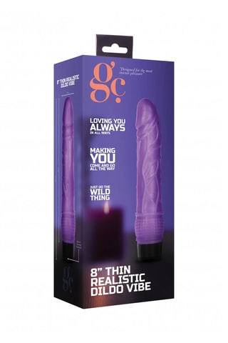Vibromasseur Thin Realistic Dildo Vibrator Violet - 18 cm