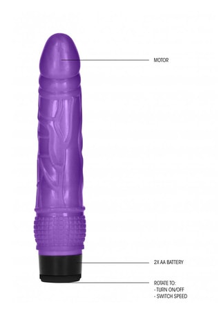 Vibromasseur Thin Realistic Dildo Vibrator Violet - 18 cm