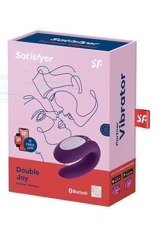 Vibrateur de couple waterproof Double Joy Satisfyer - Violet - 9 cm