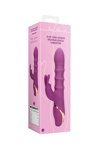 Vibromasseur Rabbit Up-and-Down Moving Rings  - Violet - 12,9 cm