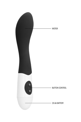 Vibromasseur waterproof Bend - Noir et blanc - 11,9 cm