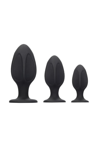 3 plugs anaux Noir - 5,2 / 6,6 / 8,3 cm