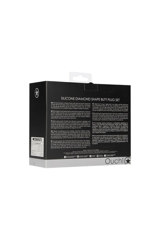 3 plugs anaux Noir - 5,2 / 6,6 / 8,3 cm